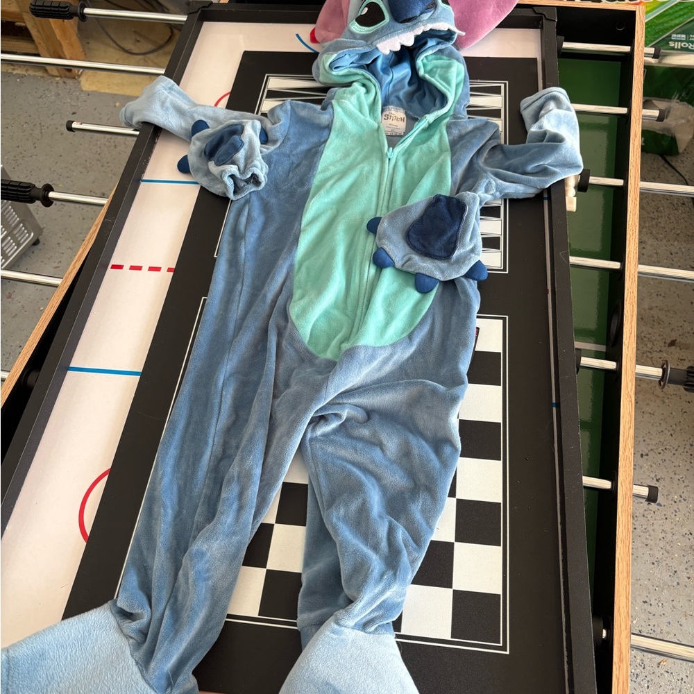 Blue Plush One Piece Footies with Creature Design